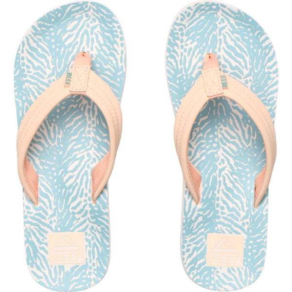 2026 Reef Junior Ahi Flip Flops CJ8776 - Peach / Blue Animal